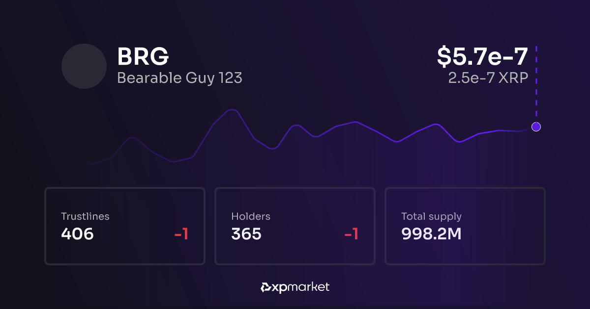 Trade BRG (Bearable Guy 123) Token - Price, Volume, Insights | XPMarket